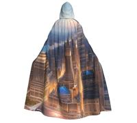 HUIopq Città Immagine Notte Stampa Mantello con Cappuccio Morbido Mantello Cosplay Masquerade Carnevale Festival a tema Gite Eventi