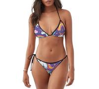 HUIopq Costume da bagno da donna a due pezzi con stampa unicorno, per spiaggia, piscina, estate, avventura, impermeabile, Nero , L