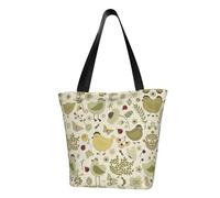 HUIopq giallo foglie pollo stampa leggera estate borsa tote tracolla regolabile convenienza viaggio spiaggia uso quotidiano