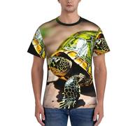 HUIopq Lord Howe Island Sea Turtle Print Leisure Wear Everyday T-Shirt Uomo Manica Corta Allenamento Elegante Estate Traspirante, Nero , L
