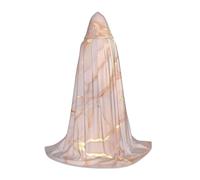 HUIopq Mantello con cappuccio in oro rosa con stampa marmorizzata per cosplay, festival, carnevale, vacanze in famiglia, avventure all'aria aperta
