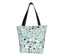 HUIopq Terrazzo marmo stampa pastello leggero estate borsa tote tracolla regolabile convenienza viaggio spiaggia uso quotidiano