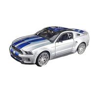 HUIPENPP Modello Di Auto In Metallo Pressofuso In Lega 1:24 Per Ford Mustang Street Decorazioni da collezione(Silver)