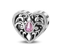 HUIPOJUE Ciondoli a forma di cuore in argento, adatti per braccialetti Pandora, collane e ciondoli per donne, giorno del Ringraziamento, festa della mamma, Natale, compleanno, gioielli regalo