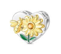 HUIPOJUE Ciondoli in oro per braccialetti Pandora, 4.5mm-5mm, Argento sterling, Zirconie sintetico