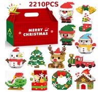 HUIQIBAO Bambini Mini Albero Di Natale Babbo Natale Pupazzo di Neve Modello Micro Mattoni Building Block FAI DA TE Alce Mattoni Giocattoli per Il Regalo Per Adulti