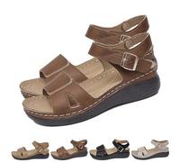 HUIQINGLI 2025 New Summer Women's Orthopedic Open Toe Sandals with Arch Support, Comfortable Orthopedic Sandals For Women (Brown,39)