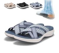 HUIQINGLI Orthopedic Sandals for Women 2025 New Orthopedic Walking Summer Plantar Fasciitis Lightweight Stretch Sandals (Blue,40)