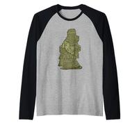 Huiscilopochtli Dio del Sole e della Guerra Religione Azteca Maglia con Maniche Raglan