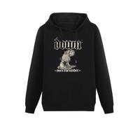 HUISHIJIA Down Over The Under Rock Hoodies Long Sleeve Pullover Loose Hoody Sweatershirt Black XL
