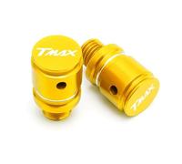 HUISI 2 pezzi M10x1,25 Viti di chiusura in alluminio CNC for specchietti retrovisori for moto adatte for YAMAHA T-Max 500 TMax 530 Tmax 560 TMAX 500 560 530(A Gold)