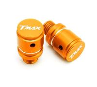 HUISI 2 pezzi M10x1,25 Viti di chiusura in alluminio CNC for specchietti retrovisori for moto adatte for YAMAHA T-Max 500 TMax 530 Tmax 560 TMAX 500 560 530(A Orange)