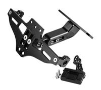 HUISI Adatto for DUCATI 1198 SR 1198S 1198R 2009 2010 2011 Supporto for luce di direzione regolabile con supporto for targa leggero(Black)