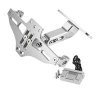 HUISI Adatto for DUCATI 1198 SR 1198S 1198R 2009 2010 2011 Supporto for luce di direzione regolabile con supporto for targa leggero(Sliver)