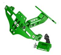 HUISI Adatto for SUZUKI GSF650 BANDIT GSF 650 2005 2006 2007 2008 2009 Supporto for targa regolabile for moto, luce di direzione(Green)