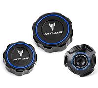 HUISI Misura for Yamaha MT 09 MT-09 MT 09 SP 2021-2024 2023 Moto Anteriore Posteriore Cilindro del Liquido Dei Freni Coperchio del Serbatoio Tappo Olio Motore(Blue Combo (3pcs))