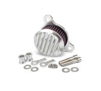 HUISI Moto Artigianato Filtro Dell'aria Filtro di Aspirazione Syetem Misura for Harley Sportster XL 883 1200 1991-2020 Universale Auto Filtro Dell'aria filtro(Silver)