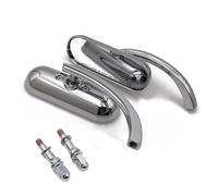 HUISI Specchietto retrovisore universale for M8 M10 Mini nero adatto for Harley Specchietto retrovisore ovale allungato for moto Specchietto in lega di alluminio regolabile(Electroplated B)