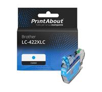 Huismerk Brother LC-422XLC Inktcartridge Cyaan Hoge capaciteit