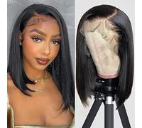HUIWANYAN Parrucca Bob per capelli umani 13x4 HD Parrucca frontale in pizzo HD Pre pizzicata Hd Parrucche senza colla Parrucche per capelli umani Parrucche per capelli umani Densità 180% Parrucche