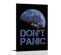 HUIWREYWQRO Poster artistico da parete con scritta "Don't Panic", decorazione artistica da parete per soggiorno, camera da letto, 30 x 45 cm, stile cornice