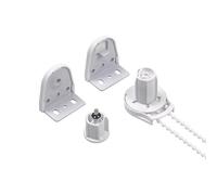 HUIYEETEX Kit di montaggio per tende a rullo con staffa in metallo da 25 mm, resistente, con catena cieca, bianco