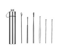 HUIYING Plettro per Orecchie in Acciaio Inossidabile,dispositivo di rimozione del cerume a spirale Plettro per Le Orecchie Portatile Riutilizzabile, con Scatola di Immagazzinaggio