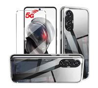 HuiYouMY 1Pcs Cover e 1Pcs Vetrino Compatible with CUBOT Max 5 Cover Antiurto Custodia Piu Vetro temperato Compatible with Protezione CUBOT Max 5 Pellicola Protettiva,Clear