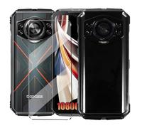 HuiYouMY 1Pcs Cover e 1Pcs Vetrino Compatible with Doogee S Cyber Cover Antiurto Custodia Piu Vetro temperato Compatible with Protezione Doogee S Cyber Pellicola Protettiva,Black