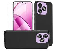 HuiYouMY 1Pcs Cover e 1Pcs Vetrino Compatible with Oukitel C53 Cover Antiurto Custodia Piu Vetro temperato Compatible with Protezione Oukitel C53 Pellicola Protettiva,Black