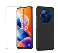 HuiYouMY 1Pcs Cover e 1Pcs Vetrino Compatible with TCL 60 SE/TCL 605 Cover Antiurto Custodia Piu Vetro temperato Compatible with Protezione TCL 60 SE/TCL 605 Pellicola Protettiva-Black