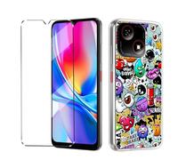 HuiYouMY 1Pcs Cover e Vetrino Compatible with ZTE Blade A35E Cover antiurto Custodia piu Vetro temperato Compatible with protezione ZTE Blade A35E Pellicola protettiva-XS40