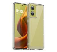HuiYouMY Cover Compatible with Motorola Edge 50 Fusion Cover antiurto Protezione Fotocamera 360° Metallo Anello Supporto Silicone Antiurto Hard PC Custodia protettiva,Clear
