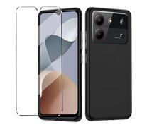 HuiYouMY Cover e 1Pcs Vetrino Compatible with ZTE Blade A54 Cover antiurto Custodia piu Vetro temperato Compatible with protezione ZTE Blade A54 Pellicola protettiva,Black