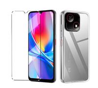 HuiYouMY Cover e Vetrino Compatible with ZTE Blade A35E Cover antiurto Custodia piu Vetro temperato Compatible with protezione ZTE Blade A35E Pellicola protettiva Clear