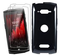 HuiYouMY Cover per CROSSCALL Core-M5 (4.95") con 2 Pezzi Pellicola Protettiva in Vetro Temperato, Black Custodia Silicone Morbida TPU Ultra-Sottile AntiGraffio Antiurto Case -Nero