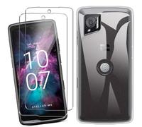 HuiYouMY Cover per CROSSCALL Stellar-M6 (6.1") con 2 Pezzi Pellicola Protettiva in Vetro Temperato, Trasparente Custodia Silicone Morbida TPU Ultra-Sottile AntiGraffio Antiurto Case - Clear