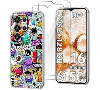 HuiYouMY Cover per Doogee Note 56X Pro (6.56") con 2 Pezzi Pellicola Protettiva in Vetro Temperato, Trasparente Custodia Silicone Morbida TPU Ultra-Sottile AntiGraffio Antiurto Case - XS40