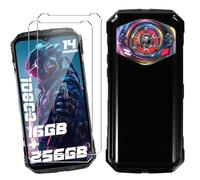 HuiYouMY Cover per Doogee S Punk (6.58") con 2 Pezzi Pellicola Protettiva in Vetro Temperato, Black Custodia Silicone Morbida TPU Ultra-Sottile AntiGraffio Antiurto Case -Nero