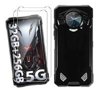 HuiYouMY Cover per Doogee S200X/Doogee S200 (6.72") con 2 Pezzi Pellicola Protettiva in Vetro Temperato, Black Custodia Silicone Morbida TPU Ultra-Sottile AntiGraffio Antiurto Case -Nero