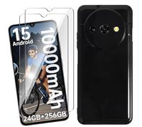 HuiYouMY Cover per Oukitel C59 Pro/Oukitel C59 (6.88") con 2 Pezzi Pellicola in Vetro Temperato, Black Custodia Silicone Morbida TPU Ultra-Sottile AntiGraffio Antiurto Case -Nero