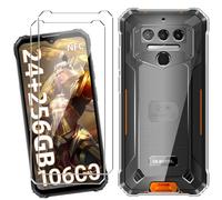 HuiYouMY Cover per Oukitel WP23/Oukitel WP23 Pro/Oukitel WP23 Plus (6.52") con 2 Pellicola in Vetro Temperato, Trasparente Custodia Silicone Morbida TPU Ultra-Sottile AntiGraffio Antiurto Case - Clear