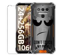 HuiYouMY Cover per Oukitel WP23/Oukitel WP23 Pro/Oukitel WP23 Plus con 1 Pezzo Pellicola Vetro Temperato, Trasparente Custodia Silicone Morbida TPU Ultra-Sottile AntiGraffio Antiurto Case - DUO5