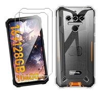 HuiYouMY Cover per Oukitel WP23 Pro/Oukitel WP23/Oukitel WP23 Plus (6.52") con 2 Pellicola Vetro Temperato, Trasparente Custodia Silicone Morbida TPU Ultra-Sottile AntiGraffio Antiurto Case -Clear