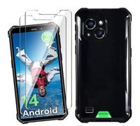 HuiYouMY Cover per Oukitel WP32 Pro (6.0") con 2 Pezzi Pellicola Protettiva in Vetro Temperato, Black Custodia Silicone Morbida TPU Ultra-Sottile AntiGraffio Antiurto Case -Nero