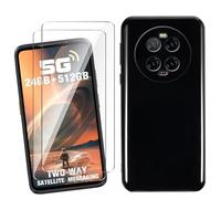 HuiYouMY Cover per Ulefone Armor 23 Ultra (6.78") con 2 Pezzi Pellicola Protettiva in Vetro Temperato, Black Custodia Silicone Morbida TPU Ultra-Sottile AntiGraffio Antiurto Case -Nero