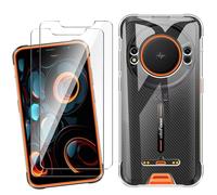 HuiYouMY Cover per Ulefone Power Armor 16S (5.93") con 2 Pezzi Pellicola Protettiva in Vetro Temperato, Trasparente Custodia Silicone Morbida TPU Ultra-Sottile AntiGraffio Antiurto Case - Clear