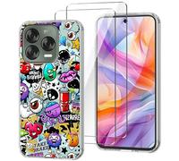 HuiYouMY Cover per ZTE Blade V70 Vita/Nubia V70 Design (6.7") con 2 Pezzi Pellicola in Vetro Temperato, Trasparente Custodia Silicone Morbida TPU Ultra-Sottile AntiGraffio Antiurto Case - XS40
