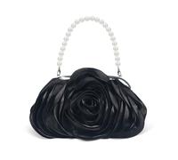 HuiYStar Donna Frizione Borsa Borsa da sera in Raso con Fiori 3D Borsa a Tracolla con Tracolla a Catena