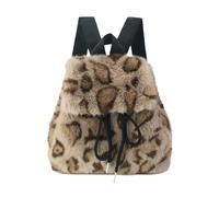 HuiYStar Mini Zaino per Ragazze e Donne,Grazioso Zainetto in Peluche con Motivo a Ghepardo,Piccolo Zaino in Pelliccia Sintetica